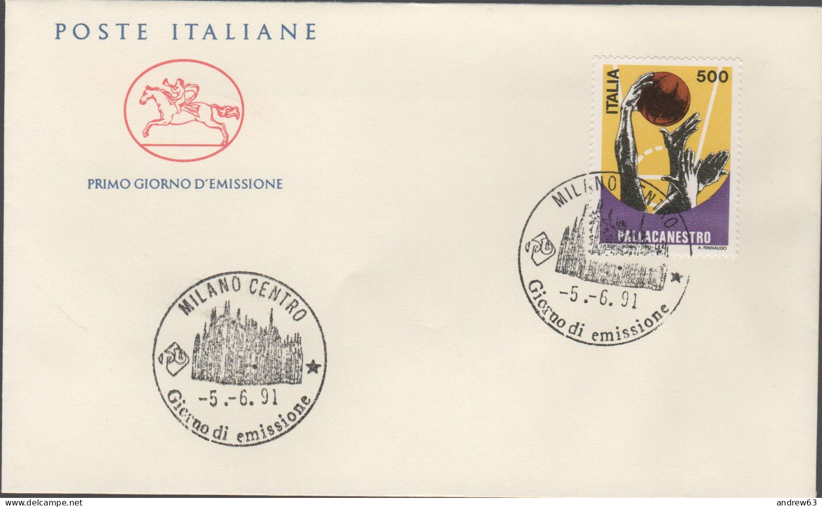 ITALIA - ITALIE - ITALY - 1991 - Pallacanestro - FDC Cavallino - FDC