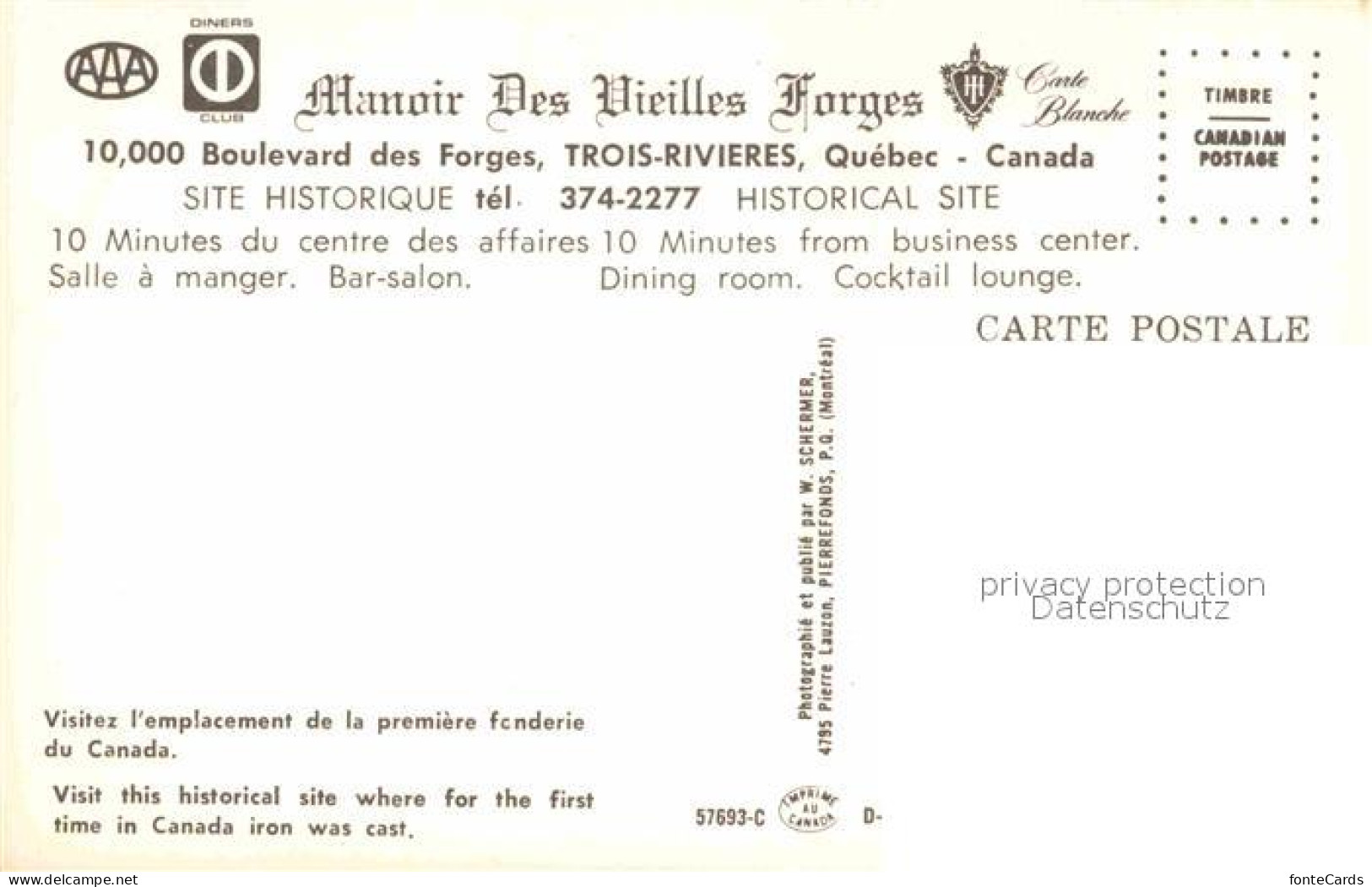 72769798 Trois-Rivières Manoir Des Vieilles Forges Dining Room Cocktail Lounge T - Non Classés