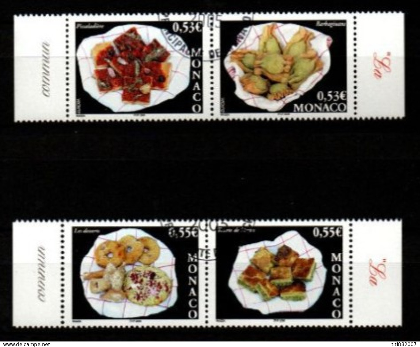 MONACO   -   2005 .  Y&T N° 2489 à 2492 Oblitérés.    Gastronomie  /  EUROPA - Gebraucht