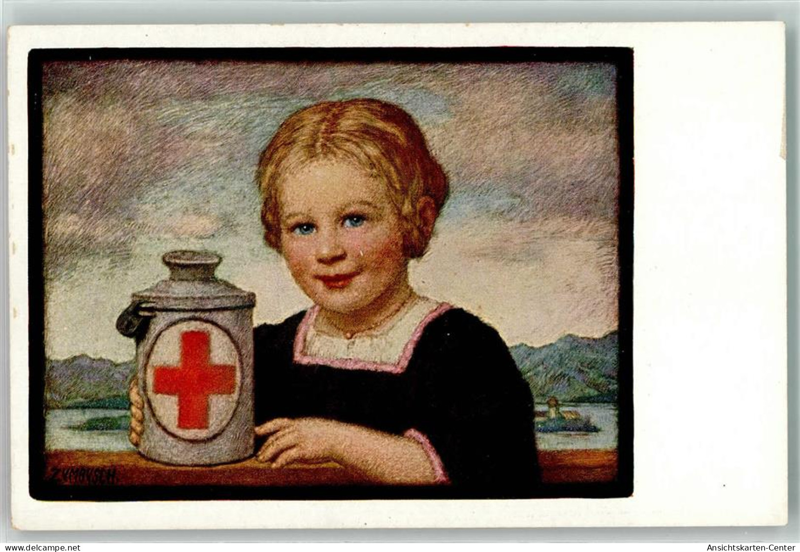 13912408 - Sign. Zumbusch  Kind Mit Sammelbuechse - Red Cross