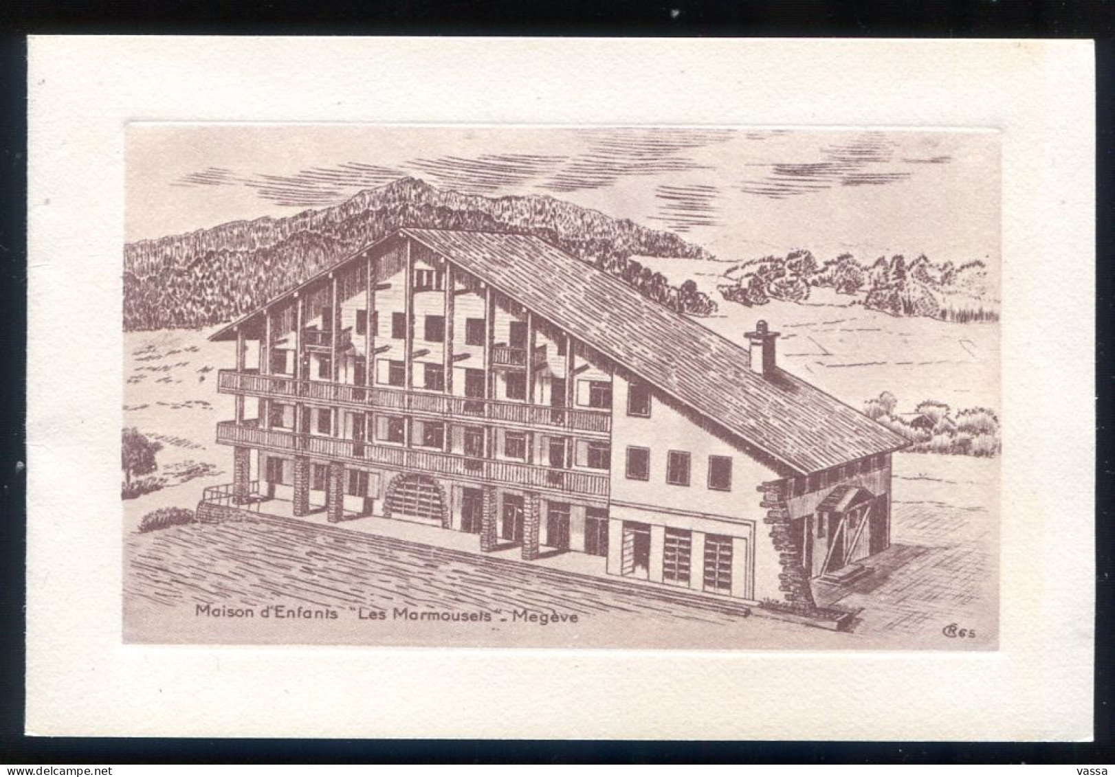 Megève - Maison D'enfants " Les Marmousets " Dessin , Carte Double Signée CR65 - Megève