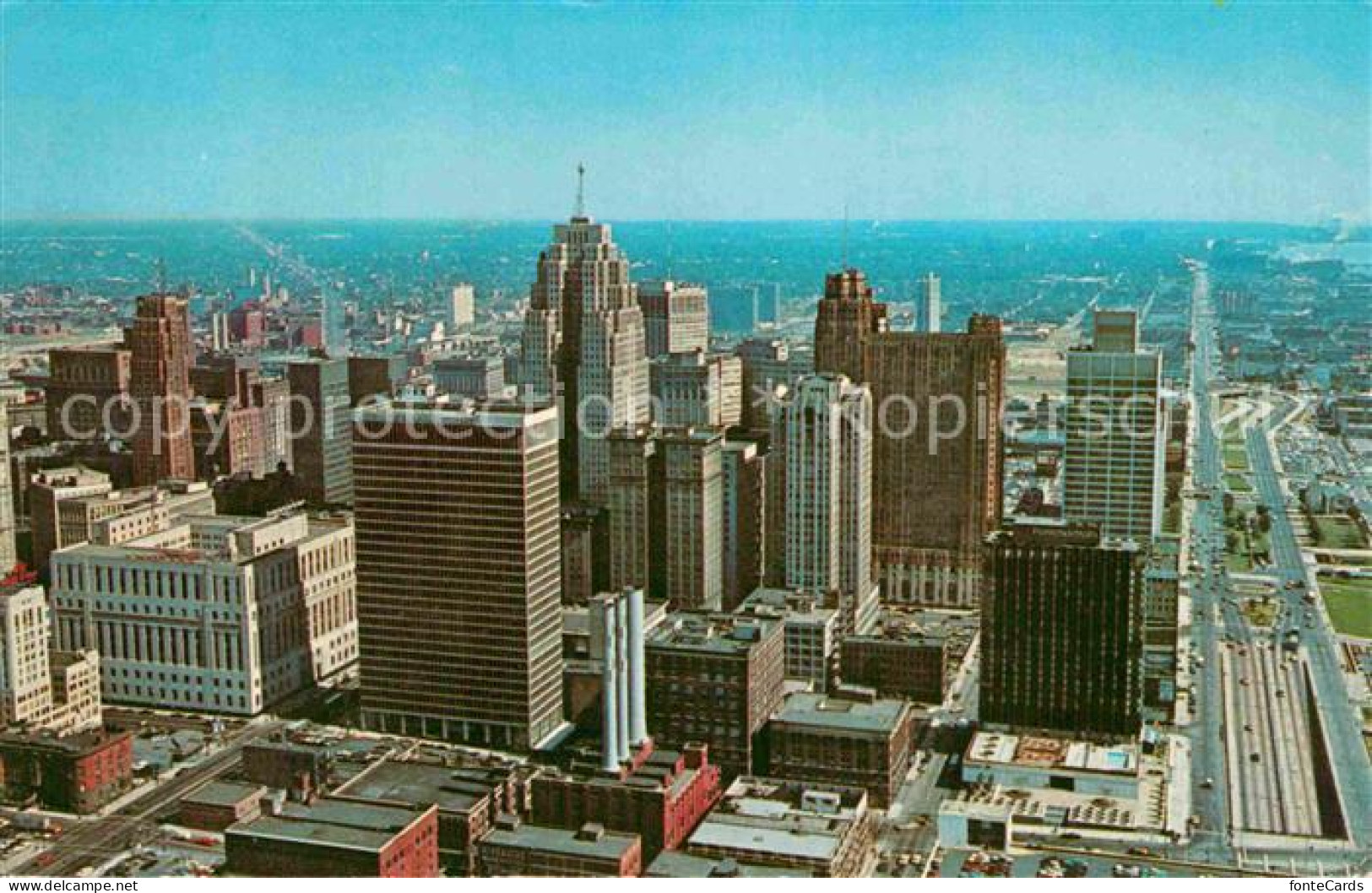 72766947 Detroit_Michigan Fliegeraufnahme Skyline - Sonstige & Ohne Zuordnung