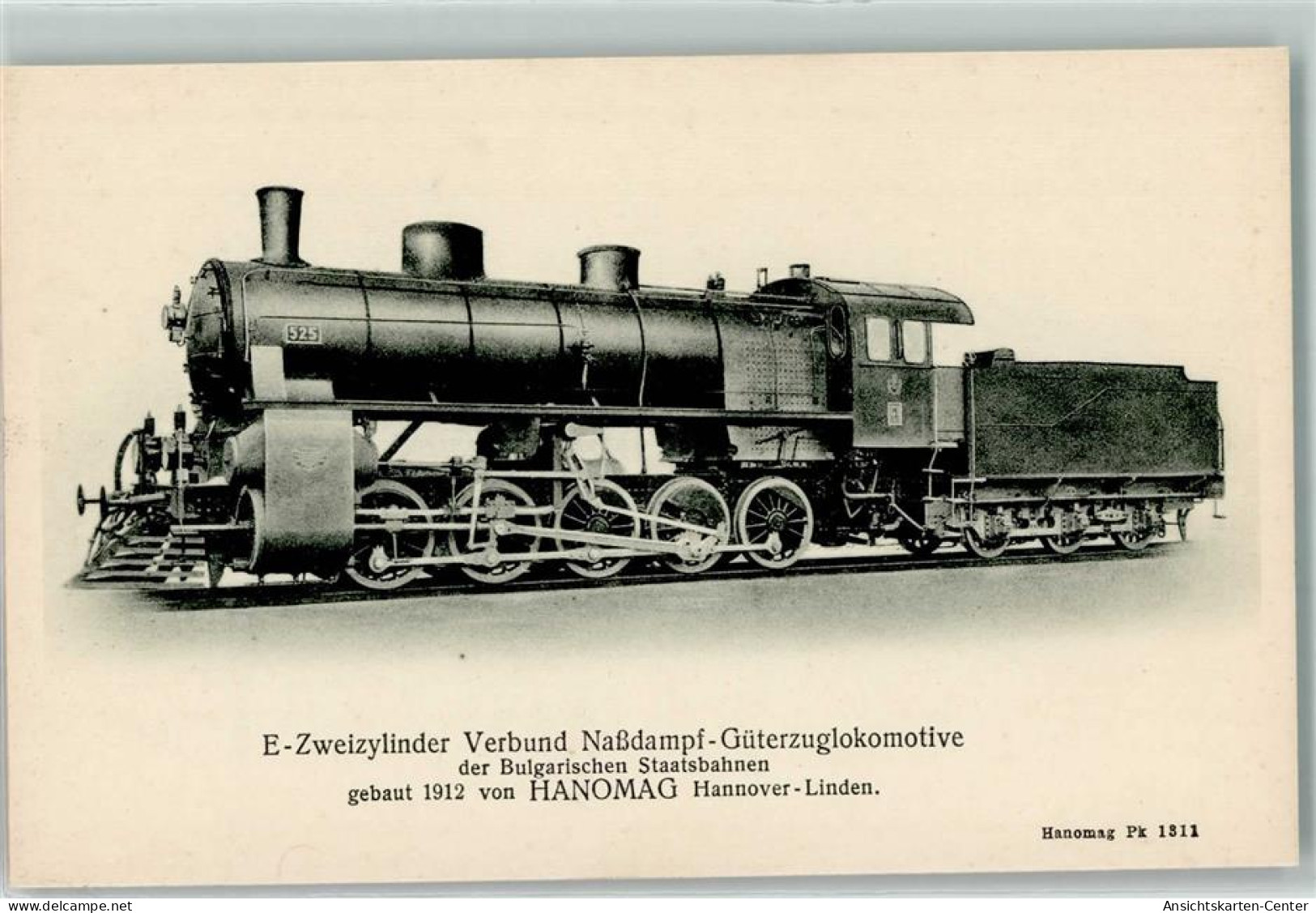 13181908 - E-Zweizylinder Verbund Nassdampf-Gueterzuglokomotive Der Bulgarischen Staatsbahnen 525 Gebaut 1912 Hanomag P - Trains