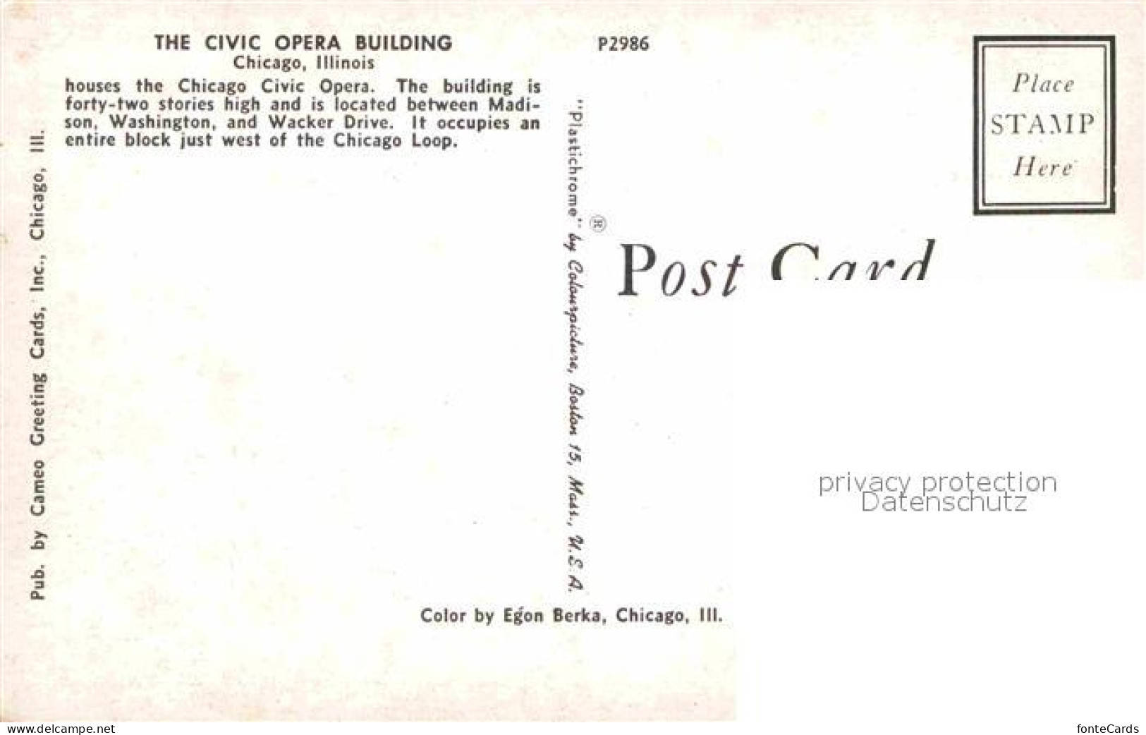 72766211 Chicago_Illinois Civic Opera Building - Sonstige & Ohne Zuordnung