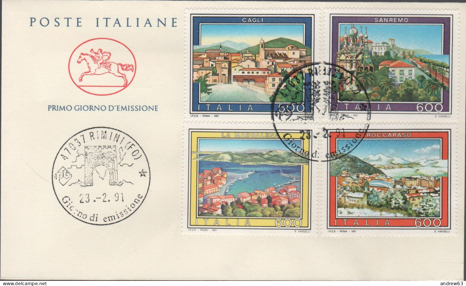 ITALIA - ITALIE - ITALY - 1991 - Turismo - 18ª Emissione - FDC Cavallino - FDC