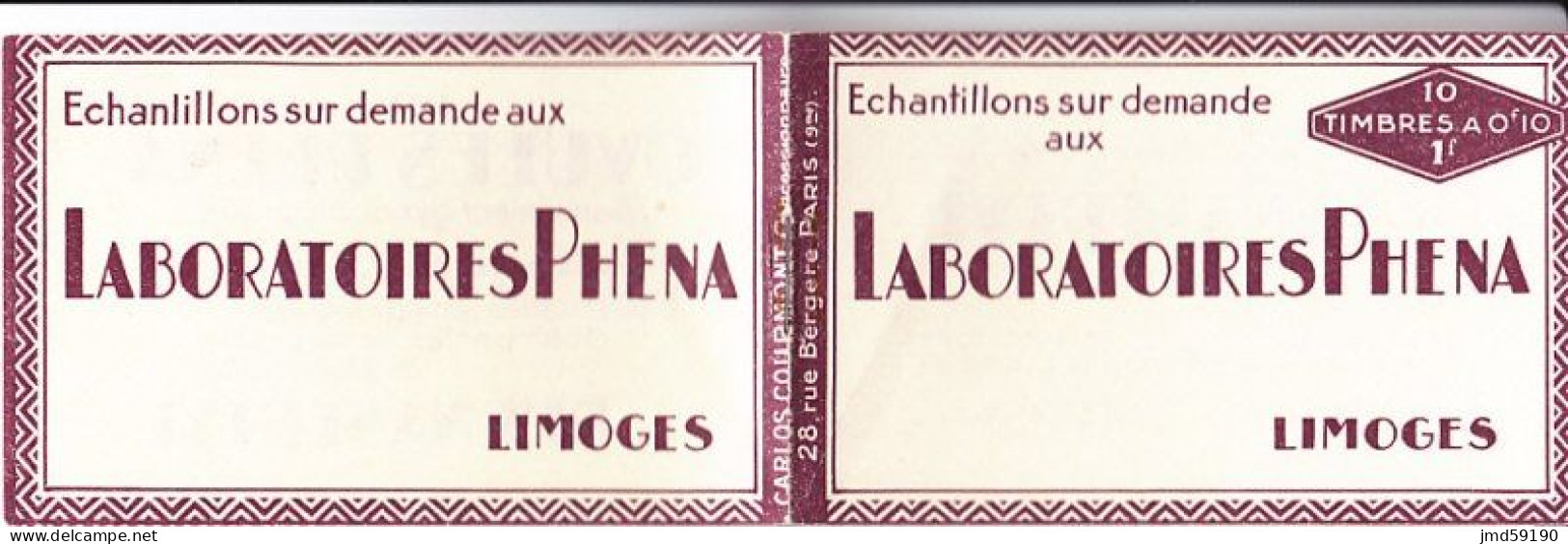 Couverture Seule Du Carnet PHENA - Unused Stamps