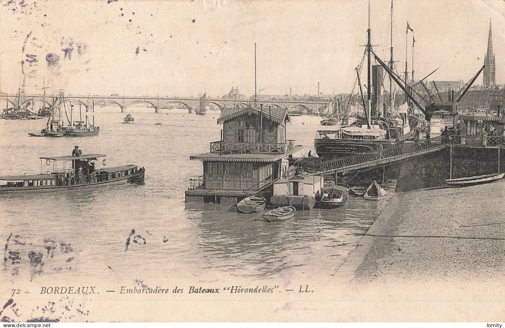 33 Bordeaux Embarcadère Des Bateaux Hirondelles CPA Bateau - Bordeaux