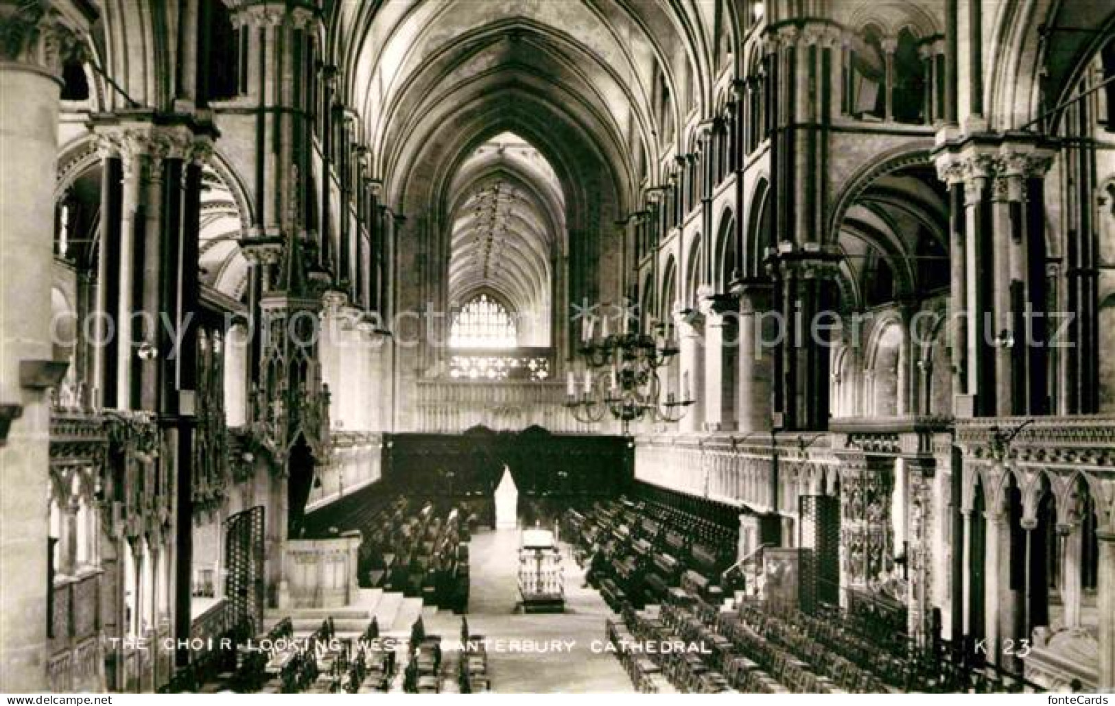 72762706 Canterbury Kent Cathedral The Choir Looking West Valentines Postcard  - Otros & Sin Clasificación