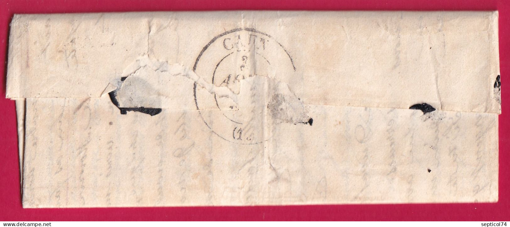 CAD TYPE 13 LE DELIVRADE CALVADOS 1838 BOITE RURALE E OUISTREHAM 1838 POUR LISIEUX LETTRE - 1801-1848: Voorlopers XIX