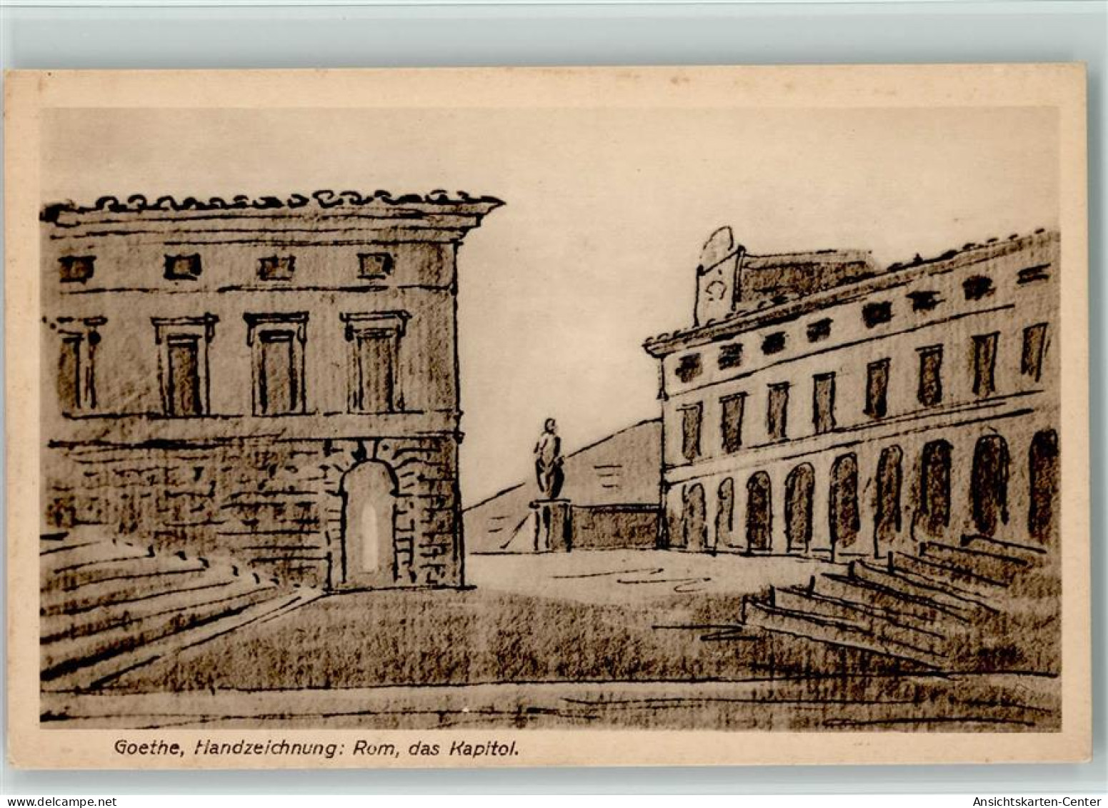 12060108 - Goethe Rom, Das Kapitol Handzeichnung Von - Schriftsteller