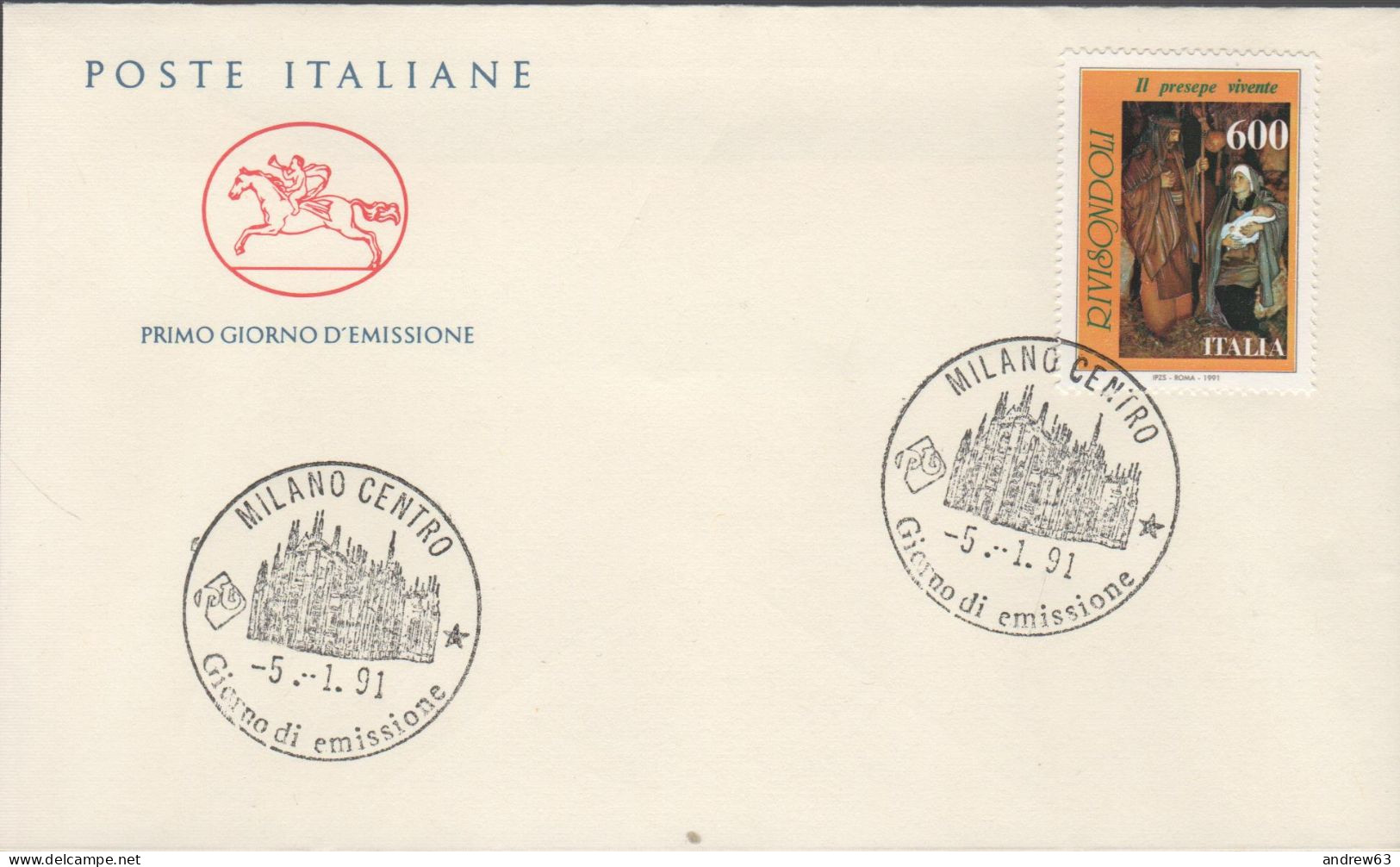 ITALIA - ITALIE - ITALY - 1991 - 40º Anniversario Del Presepe Vivente Di Rivisondoli - FDC Cavallino - FDC