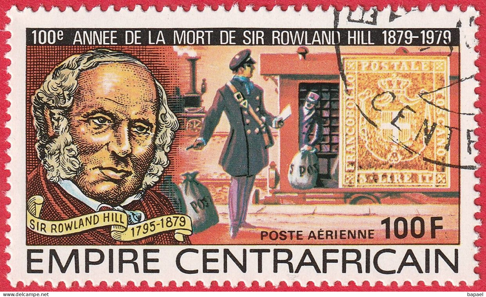 N° Yvert & Tellier PA197 - Empire Centrafricain (1978) (Oblitéré - Gomme Intacte) - Centenaire Mort Sir Rowland Hill - Zentralafrik. Republik