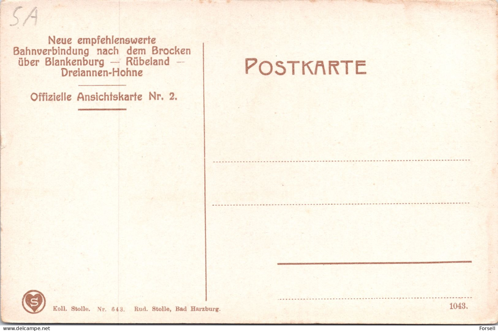 Kreuztal Bei Rübeland (Ungebraucht) - Other & Unclassified