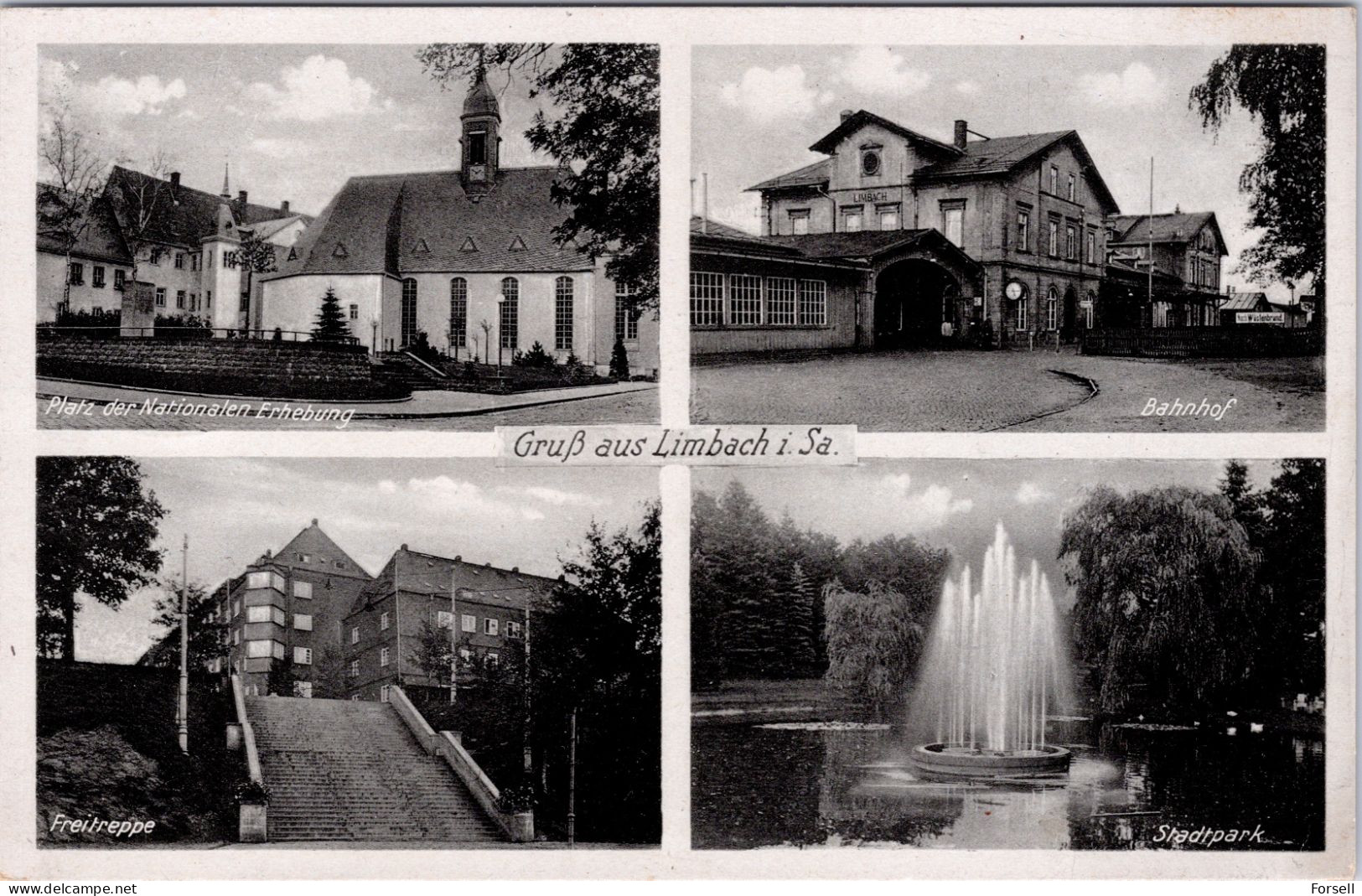 Gruss Aus Limbach In Sachsen (Bahnhof) (Gelaufen 1941) - Limbach-Oberfrohna