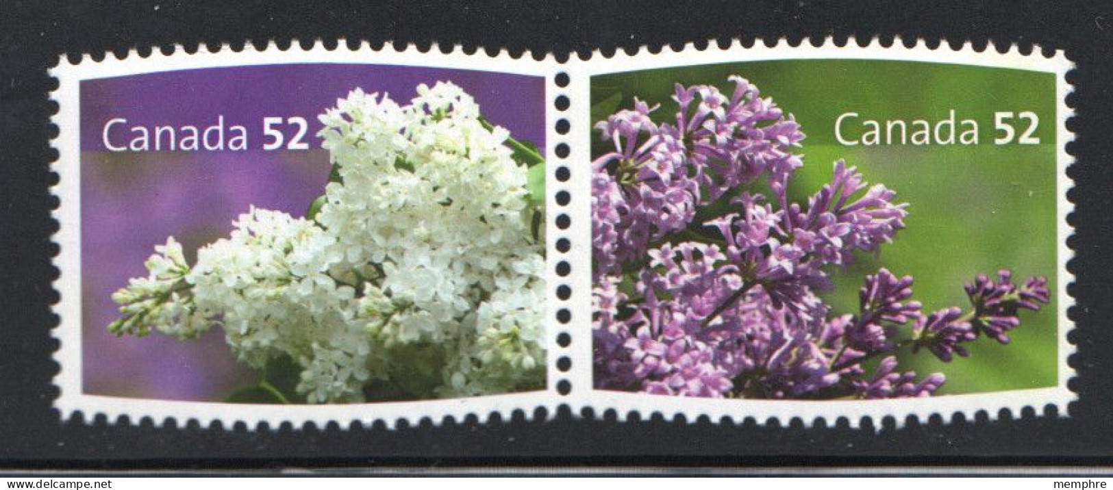 2007 Lilacs  Se-tenant Pair From Sheet Sc 2206i MNH - Ongebruikt