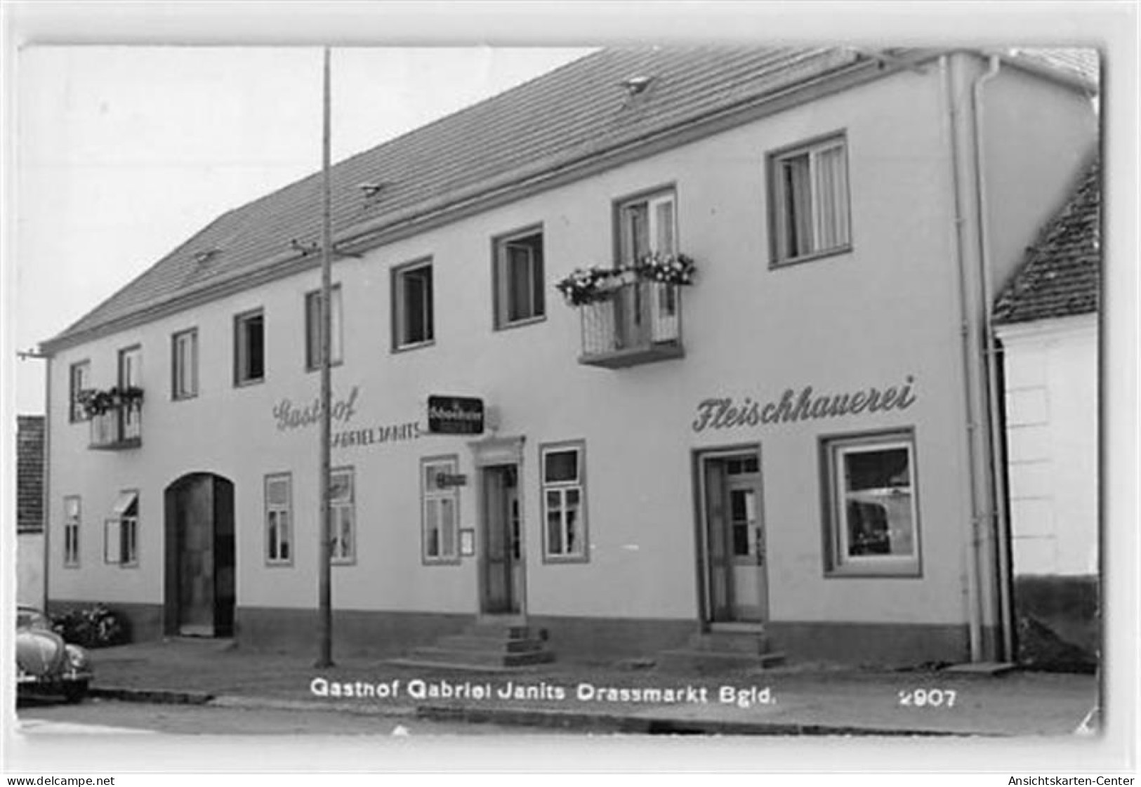 39114508 - Drassmarkt, Burgenland. Gasthof Gabriel Janits Mit Fleischhauerei Gelaufen Kleiner Knick Oben Und Unten Rech - Andere & Zonder Classificatie