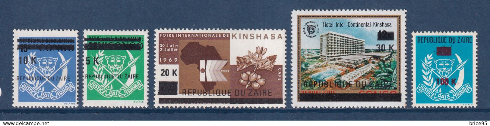 Zaïre - YT N° 891 à 895 ** - Neuf Sans Charnière - 1977 - Unused Stamps