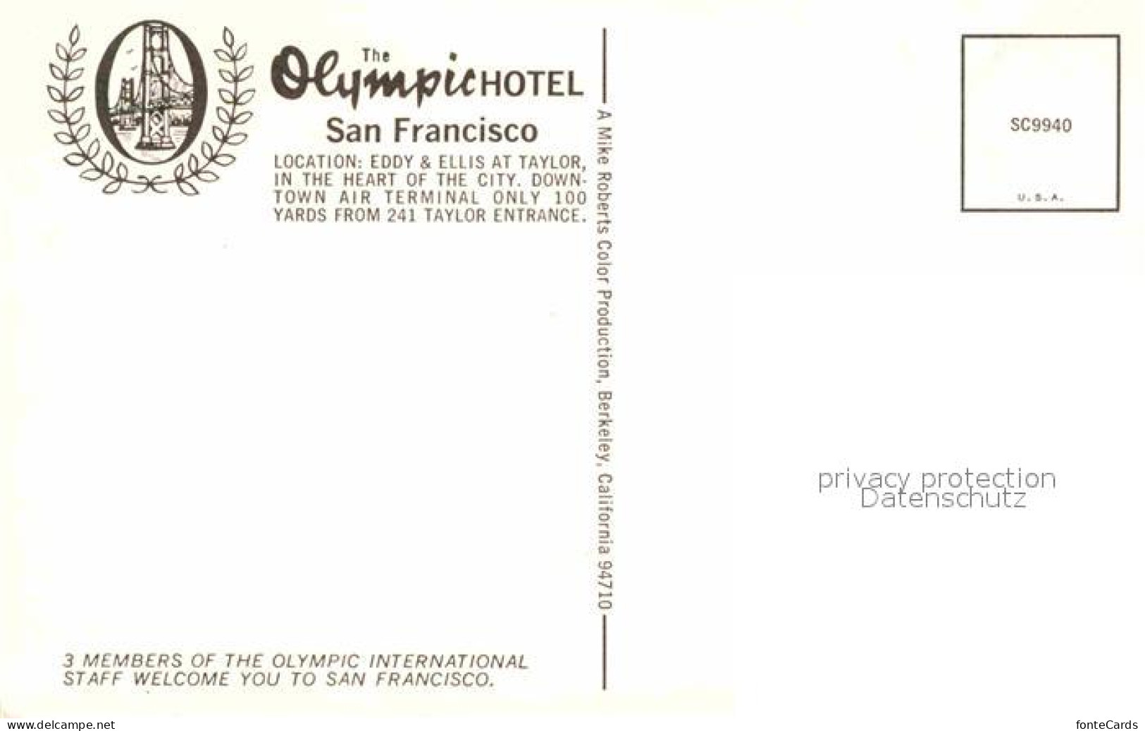 72748951 San_Francisco_California Olympic Hotel Frauen - Other & Unclassified