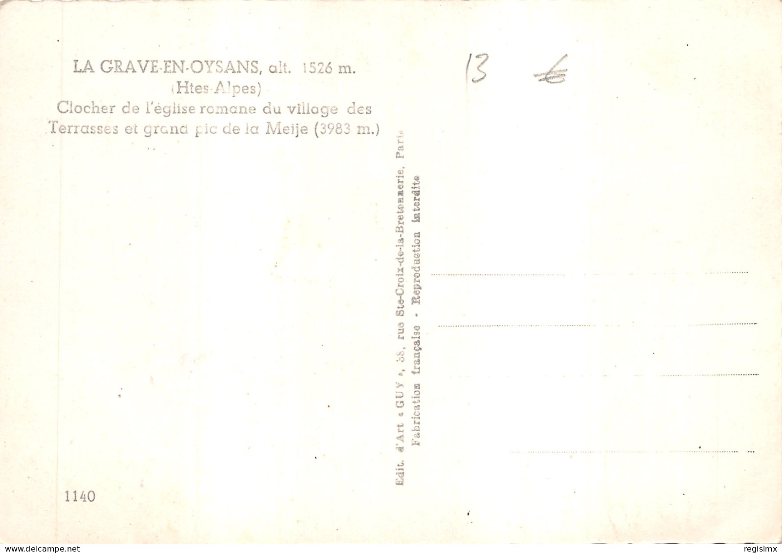 05-LA GRAVE EN OYSANS-N°T549-B/0353 - Andere & Zonder Classificatie