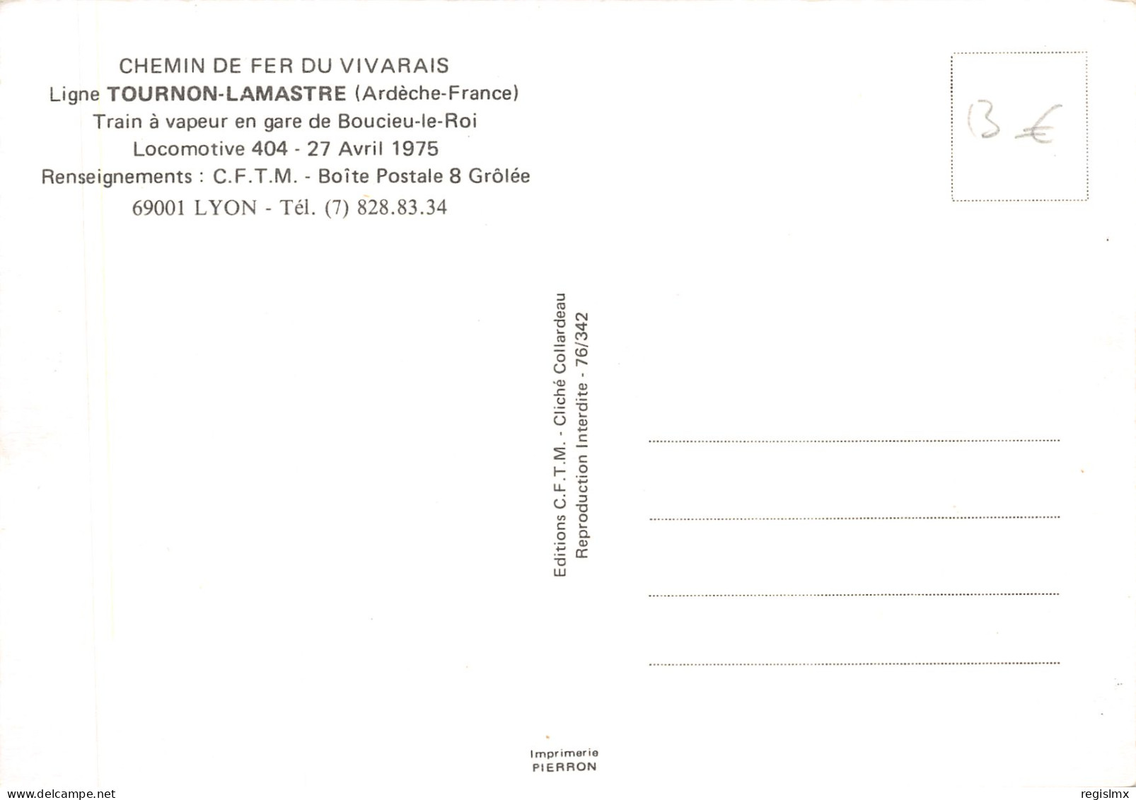 07-TOURNON-CHEMIN DE FER DU VIVARAIS-TRAIN-N°T550-A/0097 - Tournon