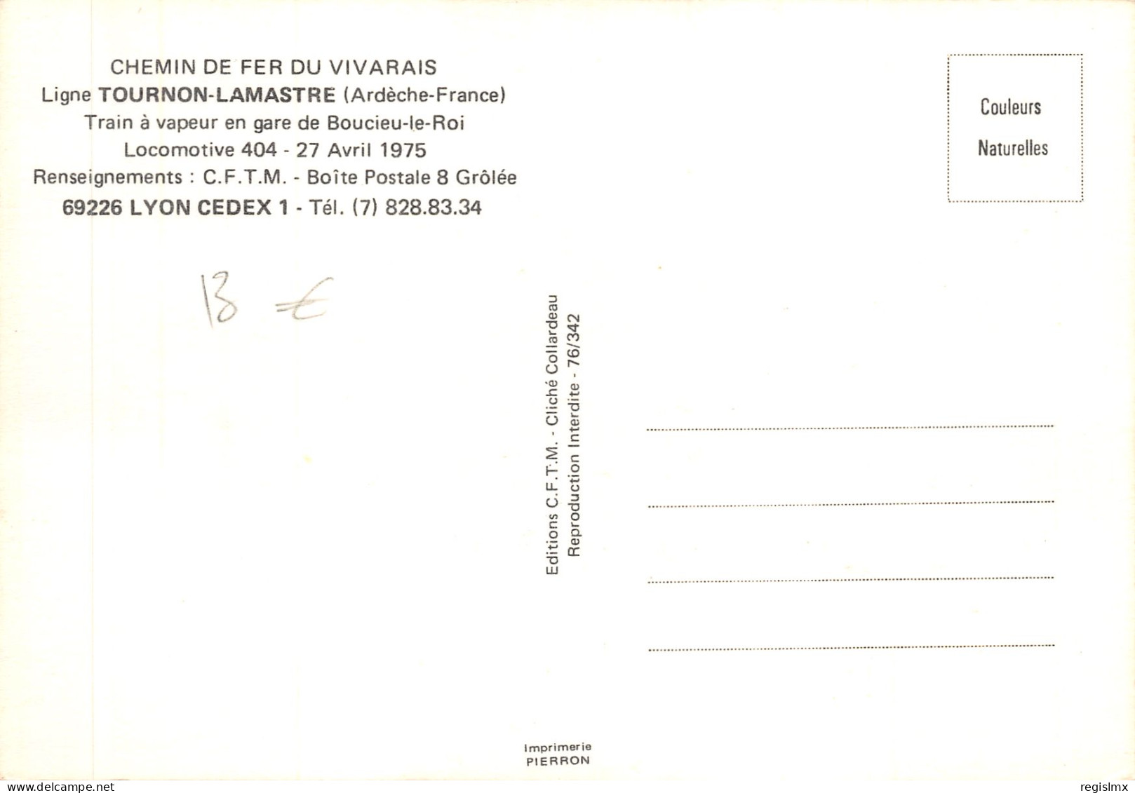 07-TOURNON-CHEMIN DE FER DU VIVARAIS-TRAIN-N°T550-A/0001 - Tournon