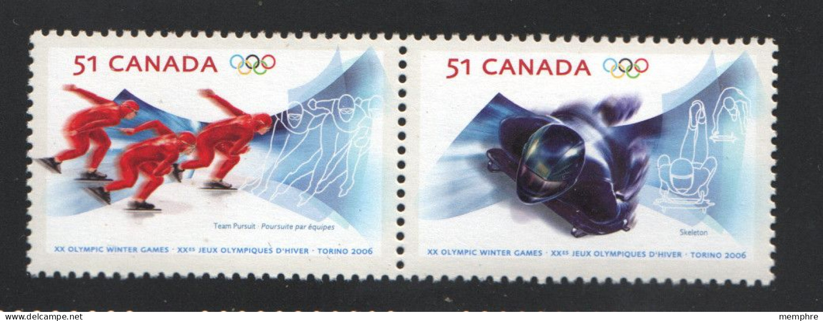 2006  XX Winter Olympics; Men Skating, Skeleton Se-tenant Pair Sc 2144a MNH - Nuovi