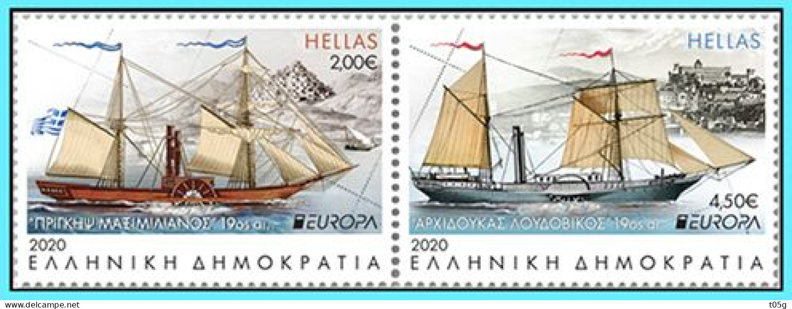 GREECE- GRECE- HELLAS 08-05- 2020:  Europa CERT -Se Tenant - complet Set - Perforated All Aroud MNH** - Ongebruikt