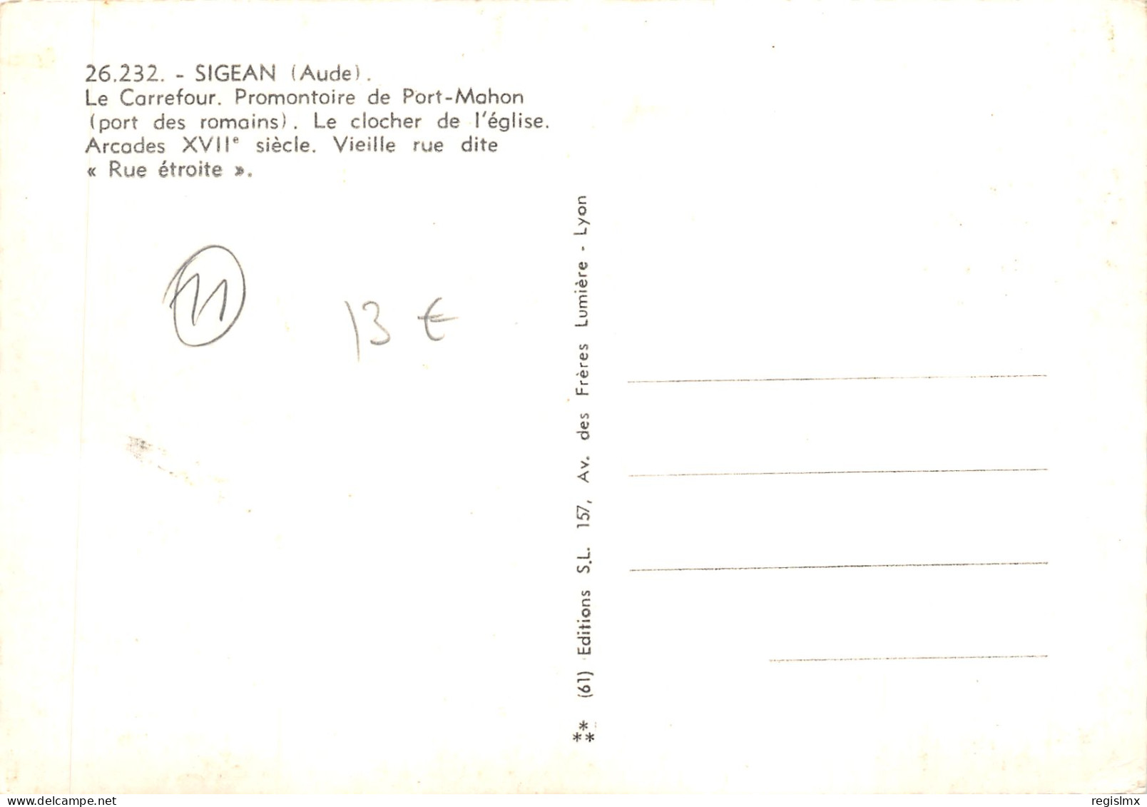 11-SIGEAN-N°T550-D/0179 - Sigean