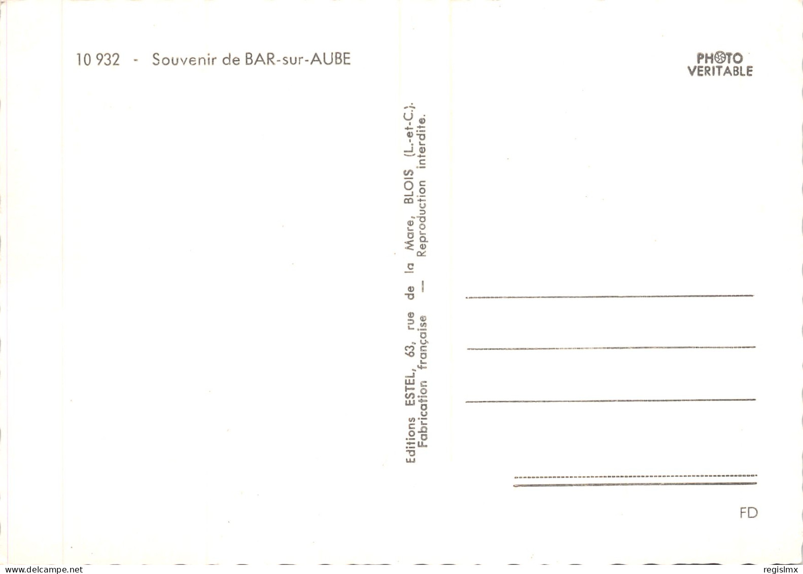 10-BAR SUR AUBE-N°T550-D/0059 - Bar-sur-Aube