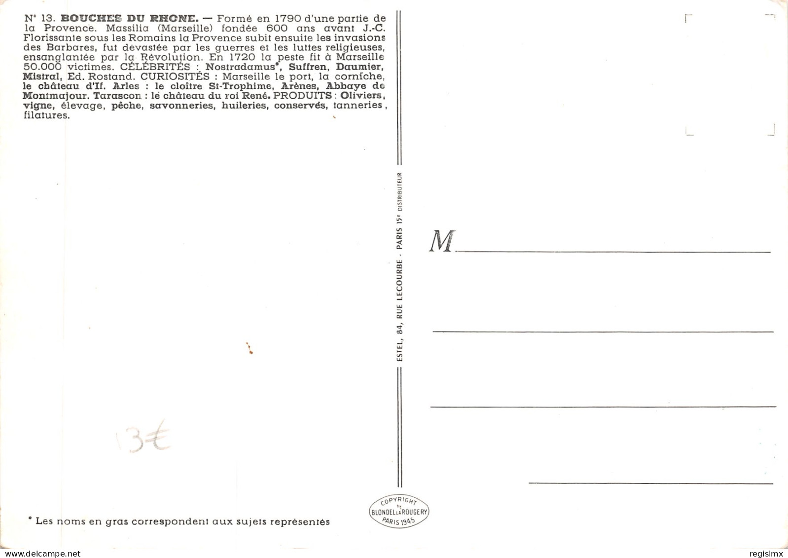 13-PANORAMA DES BOUCHES DU RHONE-N°T551-A/0233 - Autres & Non Classés