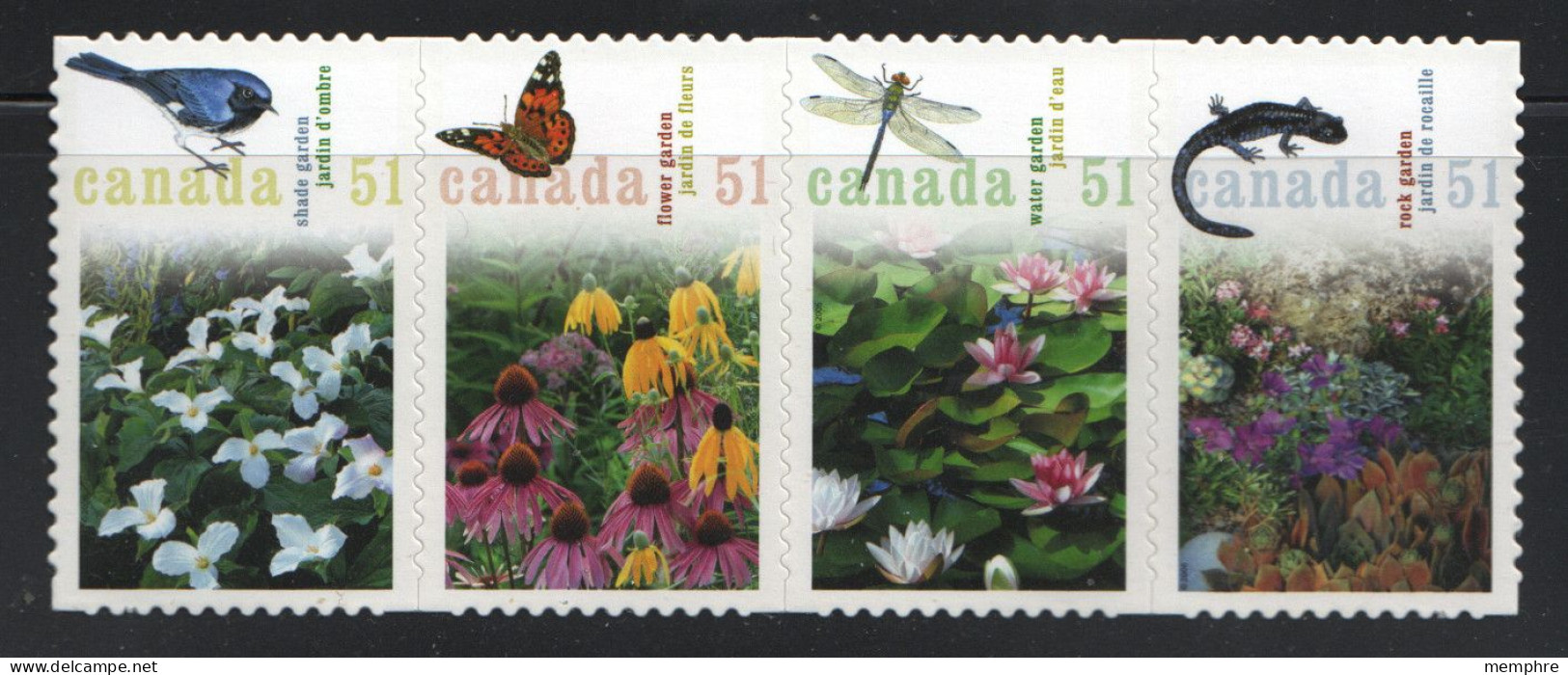 2006  Gardens [Cut To Shape Strip Of 4 Se-tenant) Sc 2145i MNH - Unused Stamps