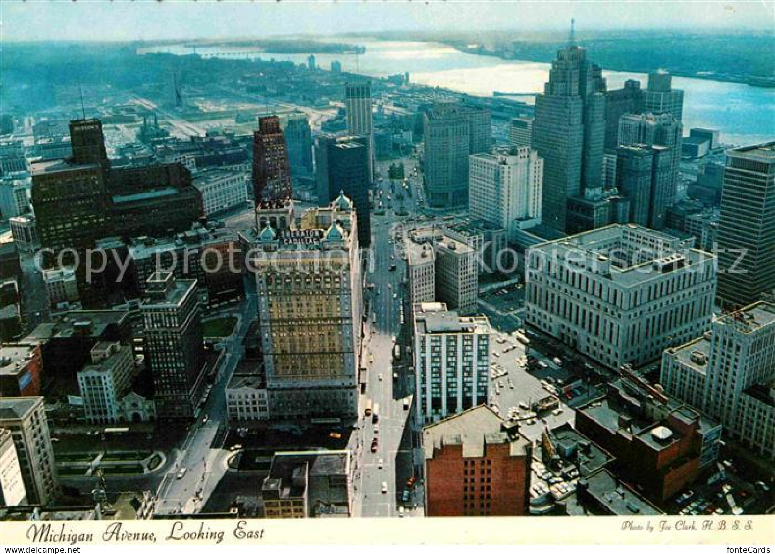 72741980 Detroit_Michigan Michigan Avenue Fliegeraufnahme Looking East - Sonstige & Ohne Zuordnung