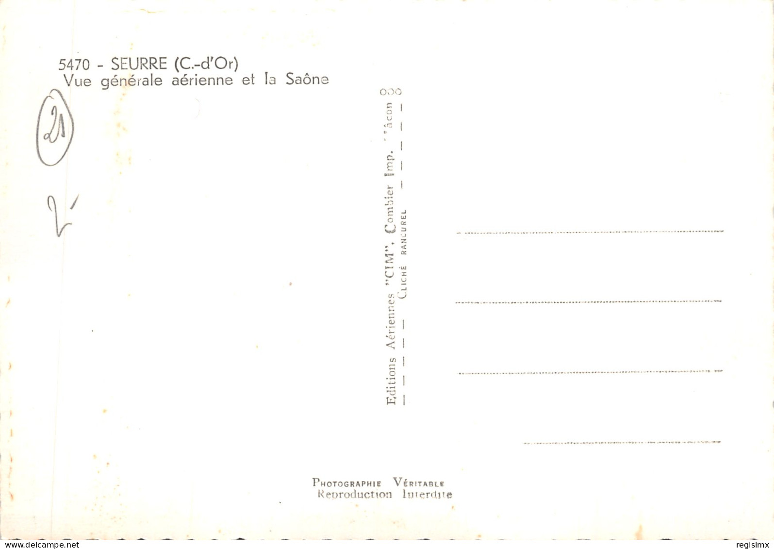 21-SEURRE-N°T552-C/0369 - Autres & Non Classés