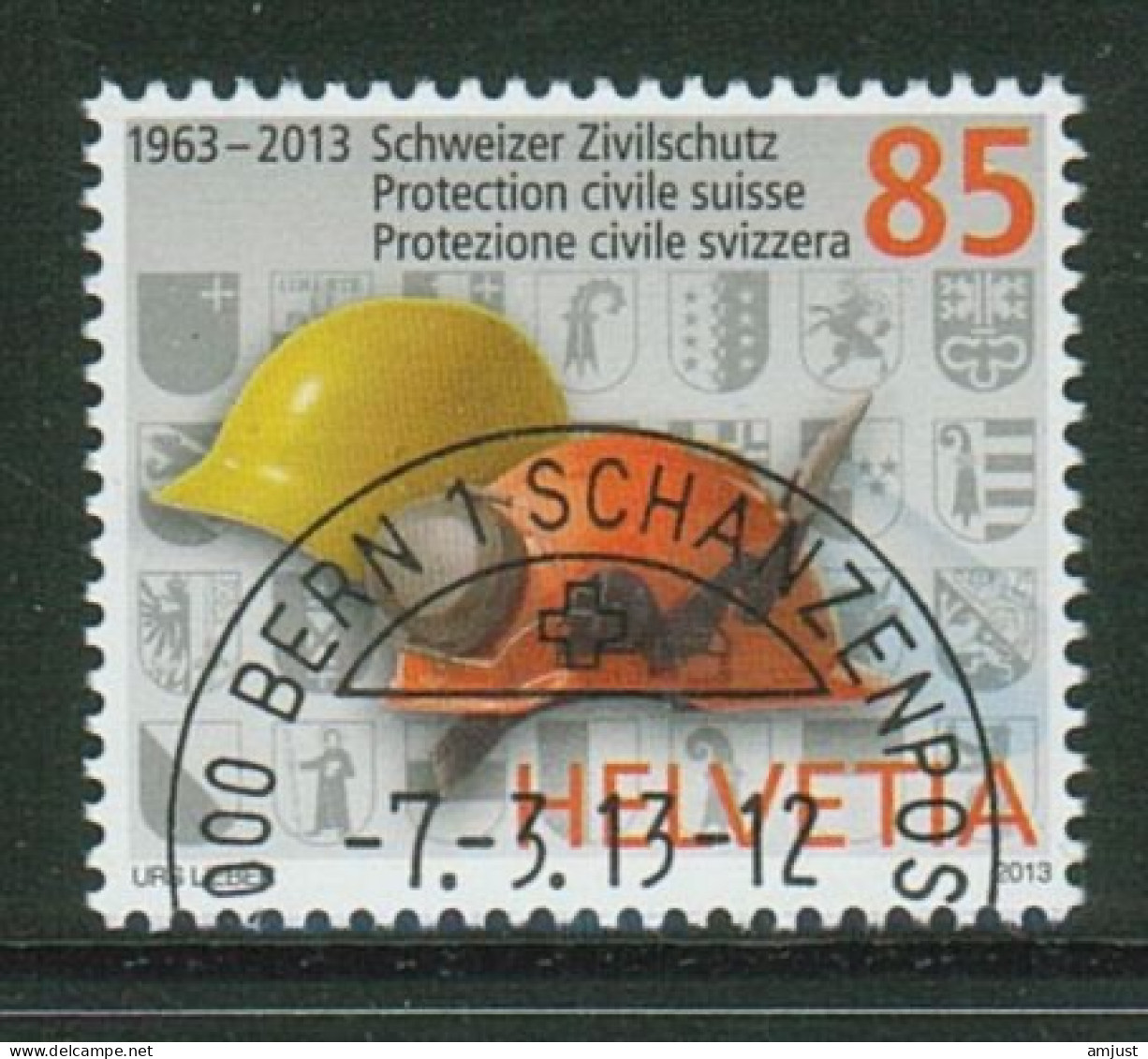Suisse /Schweiz/Svizzera // 2013 // 50 Ans De La Protection Civil , Casques Oblitéré No. 1453 - Usati