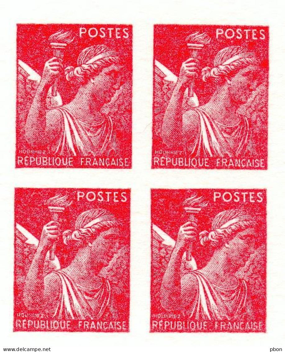 Lot 715 France N°433 Réimpression Bloc De 4 Iris - Sonstige & Ohne Zuordnung