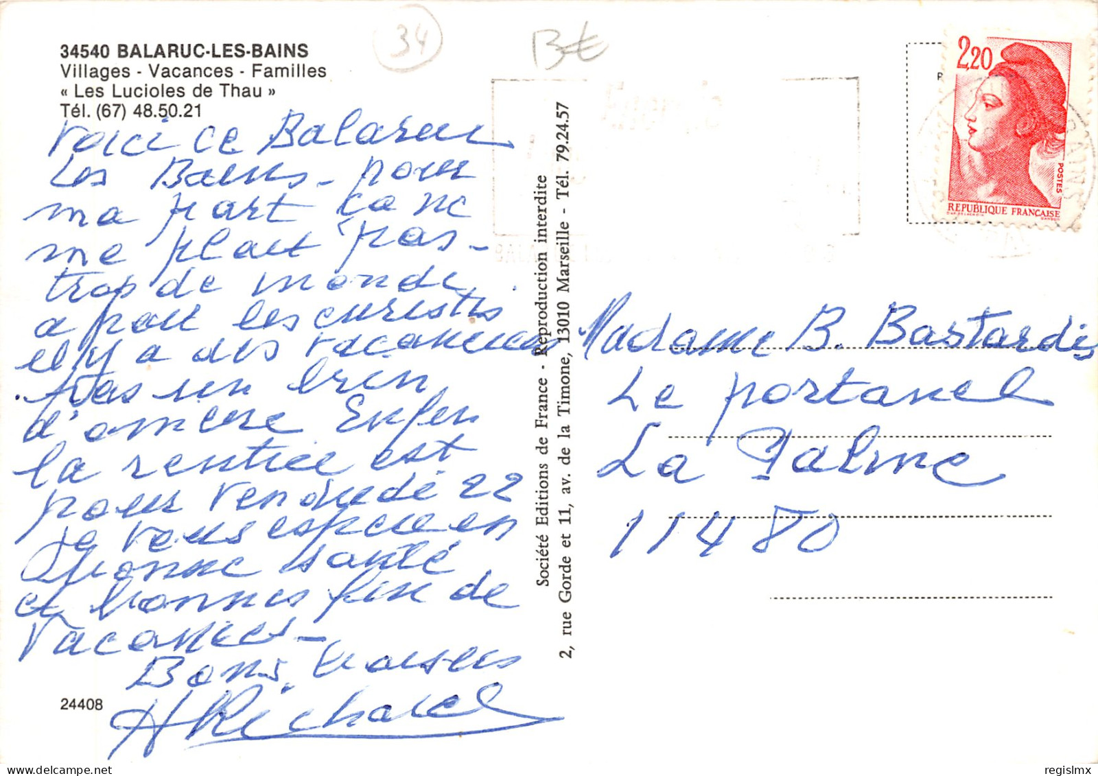 34-BALARUC LES BAINS-N°T554-D/0023 - Altri & Non Classificati