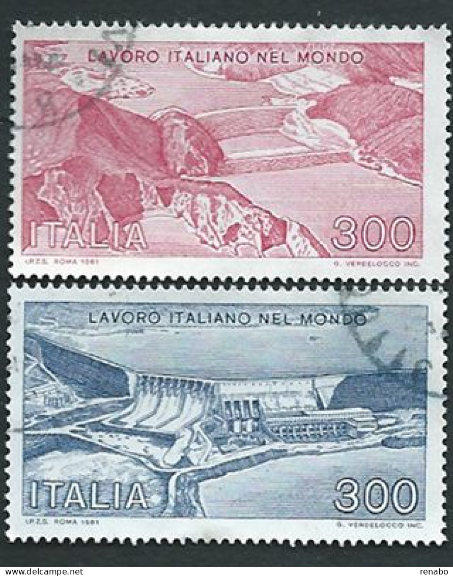 Italia 1981; Lavoro Italiano Nel Mondo 2° Serie : Dighe. Serie Completa. - 1981-90: Usati