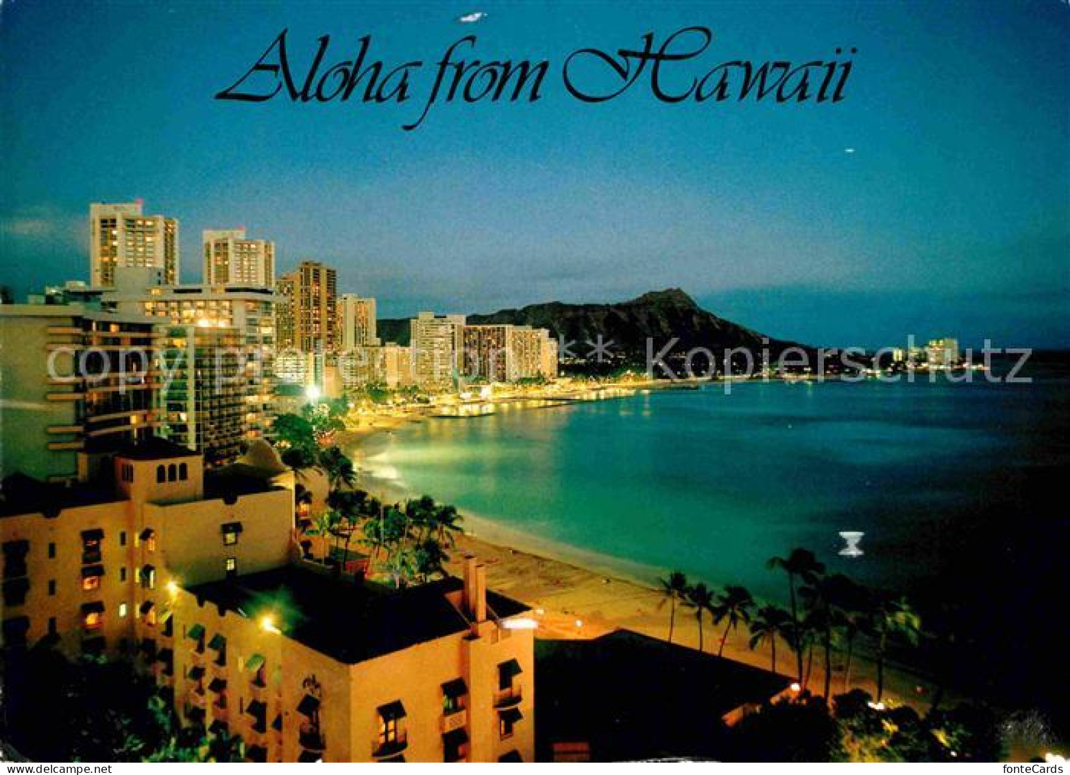 72721862 Hawaii_US-State Hotelanlagen Waikiki Beach Diamond Head Nacht - Autres & Non Classés