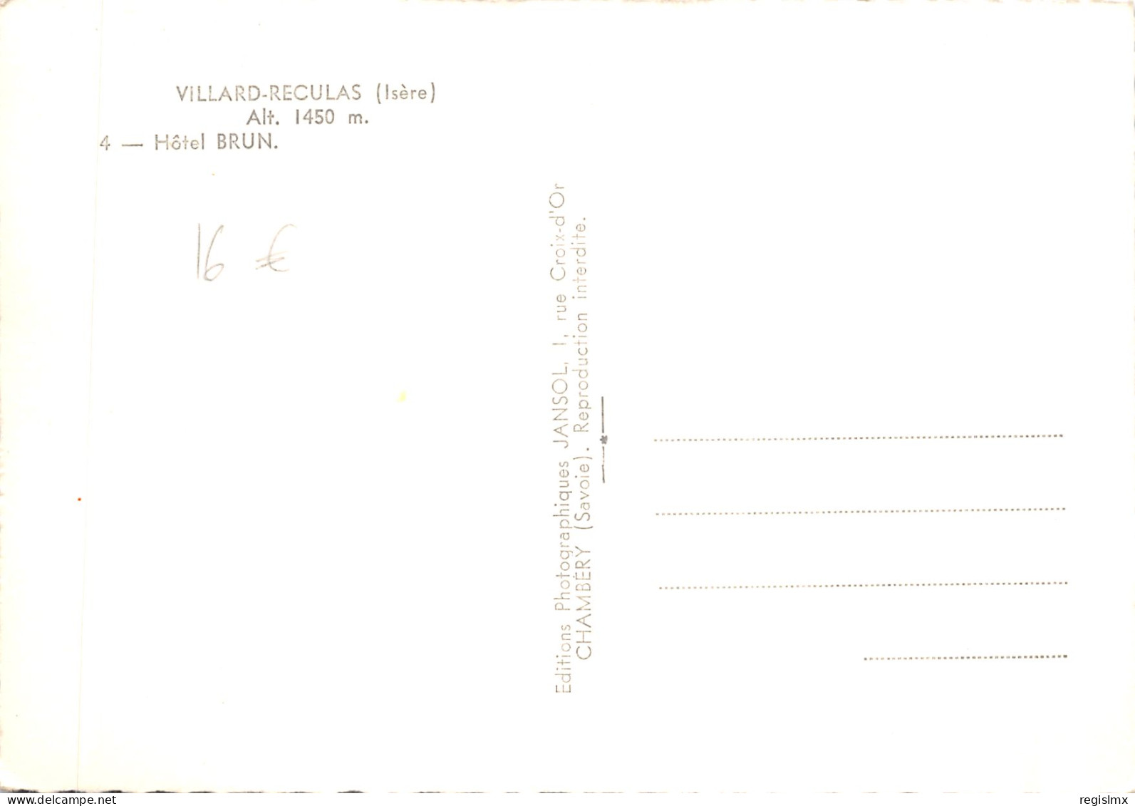 38-VILLARD RECULAS-N°T555-B/0291 - Villard-de-Lans