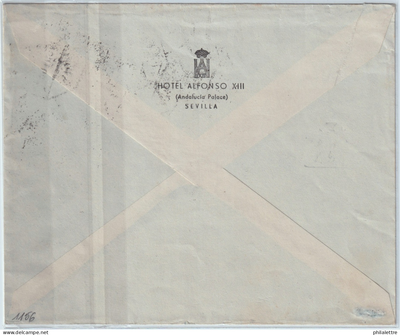 ESPAGNE / ESPAÑA - 1956 Ed.1176 (y 2xEd.1158) Sobre Carta Por Avion De Svilla A Los EE.UU. ("AMB. / 12 / ANDALUCIA") - Cartas & Documentos