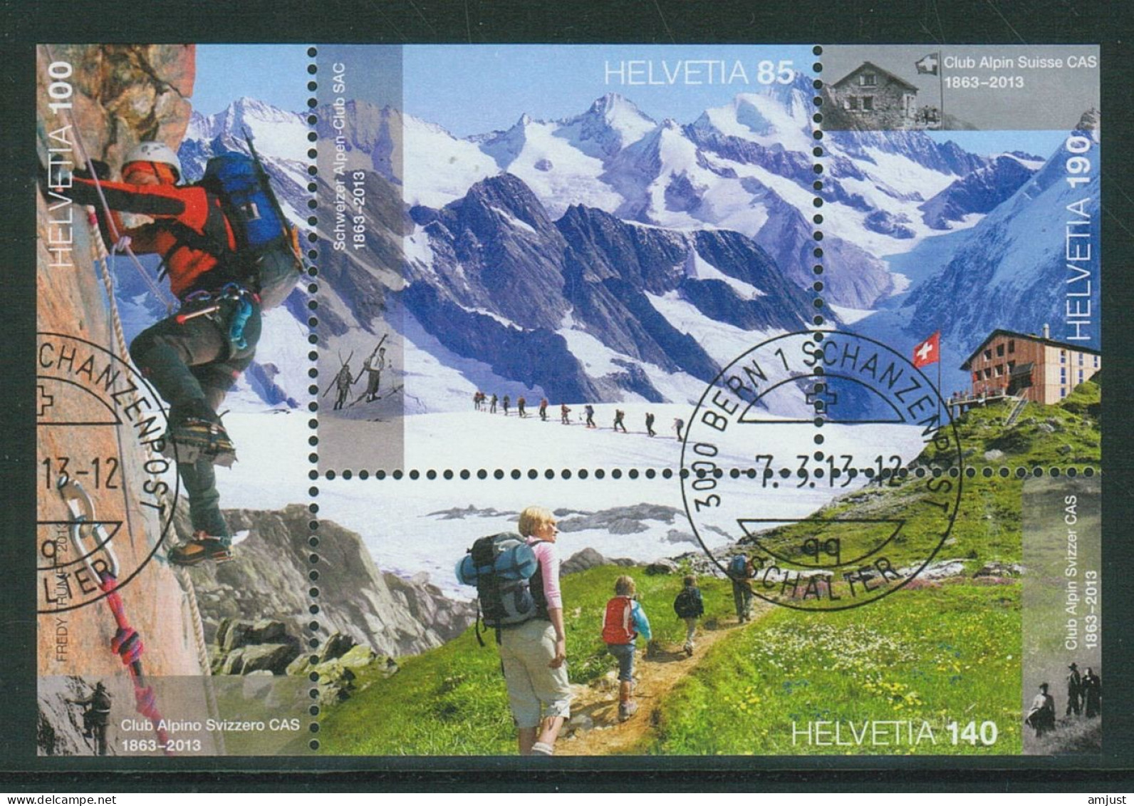 Suisse /Schweiz/Svizzera // 2013 // Bloc-feuillet 150 Ans Du Club Alpin Suisse Oblitéré No. 1459 - Usados
