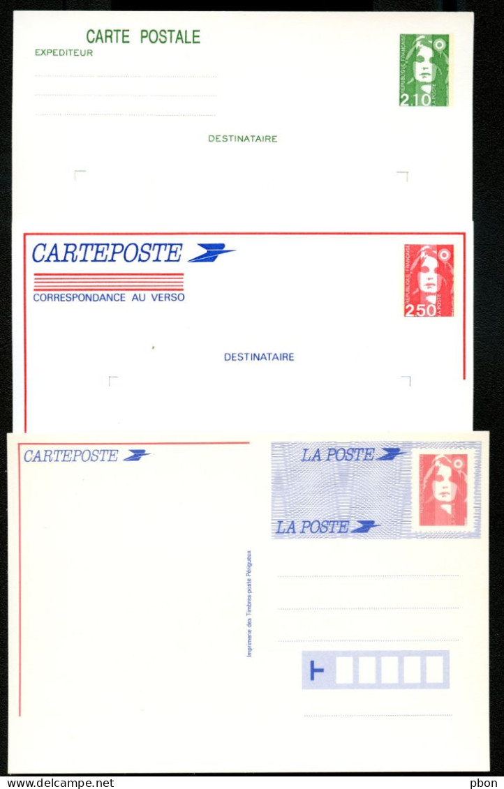 Lot Z169 France 3 Entiers Marianne Briat (**) - Cartes Postales Types Et TSC (avant 1995)