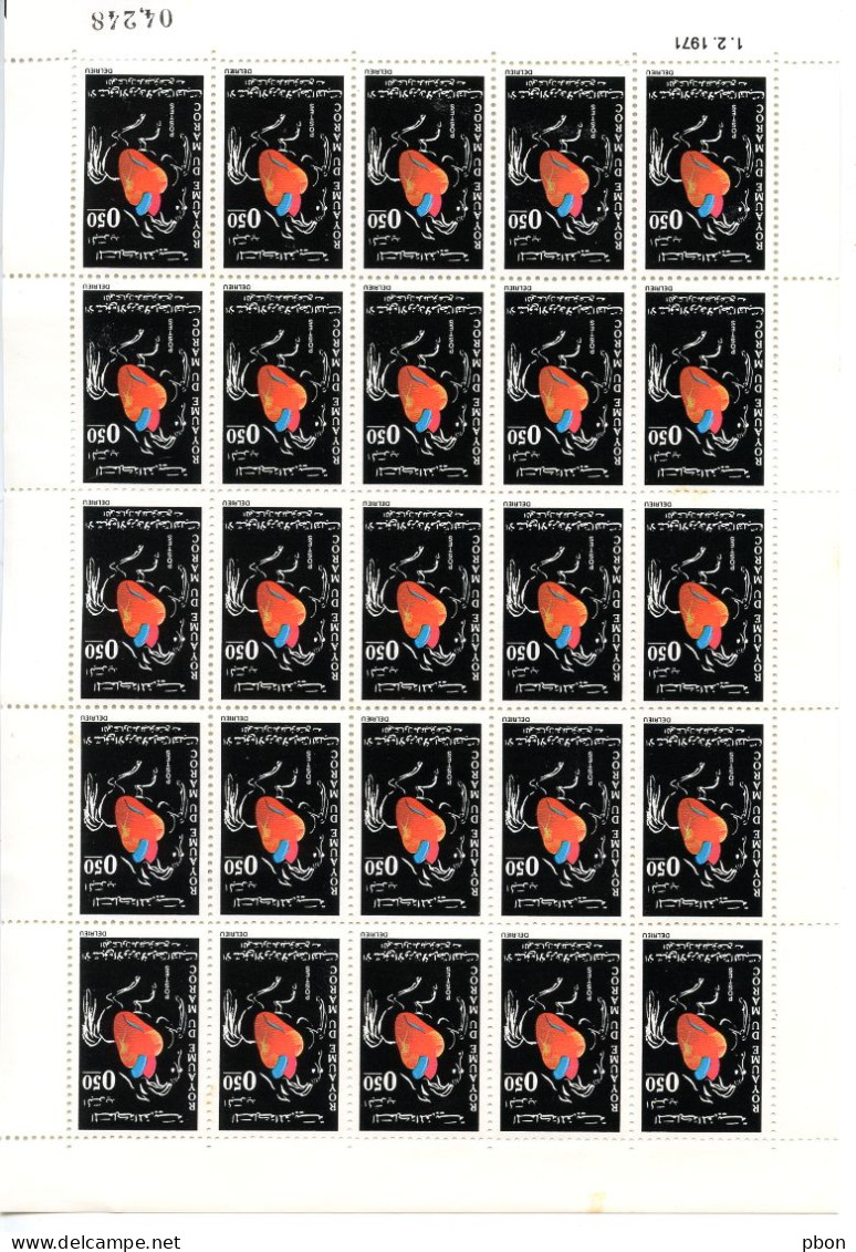 Lot D424 Maroc N°613 Feuille Complète - Otros & Sin Clasificación