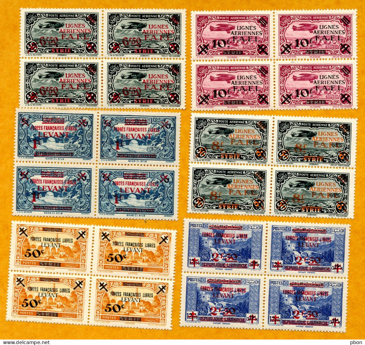 Lot Z955 Lot De 6 Bloc De 4 Timbres Levant ** - Unused Stamps