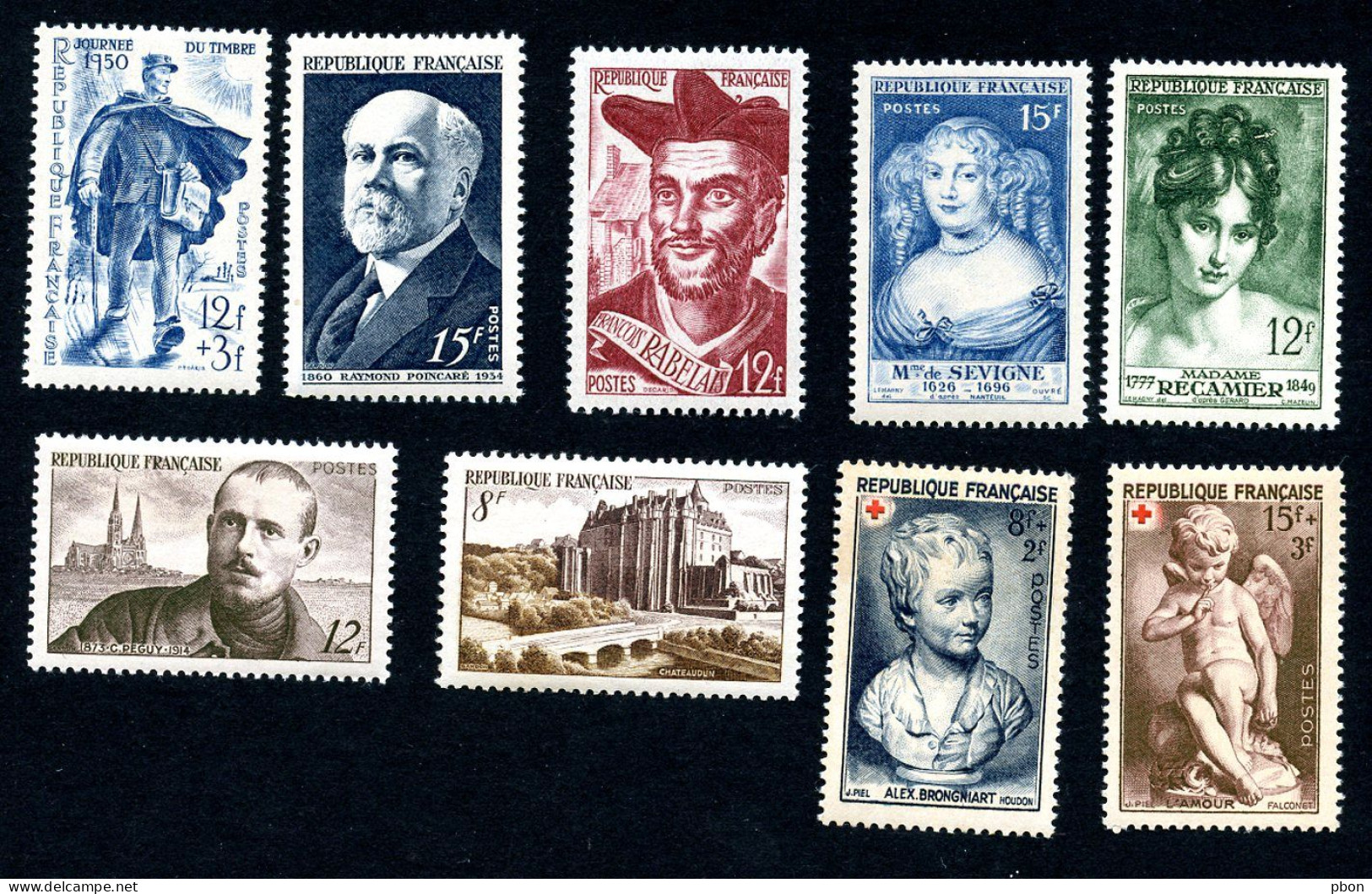 Lot Z855 9 Timbres De 1950 - Unused Stamps