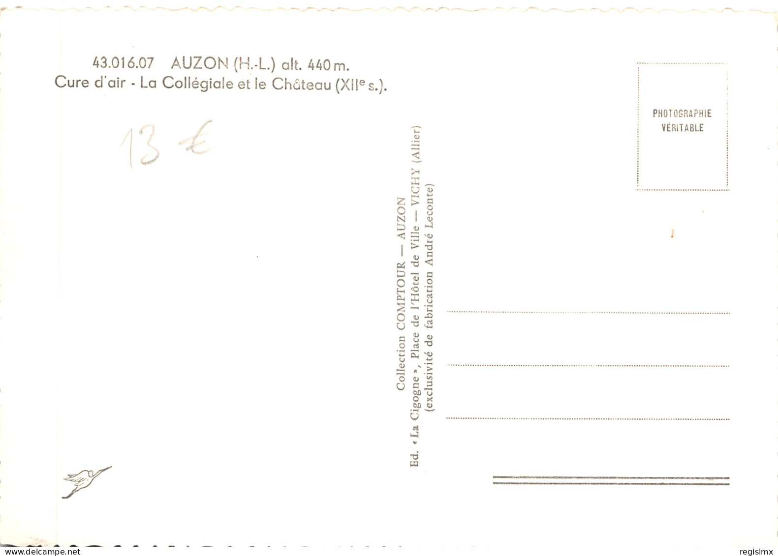 43-AUZON-N°T556-D/0375 - Autres & Non Classés