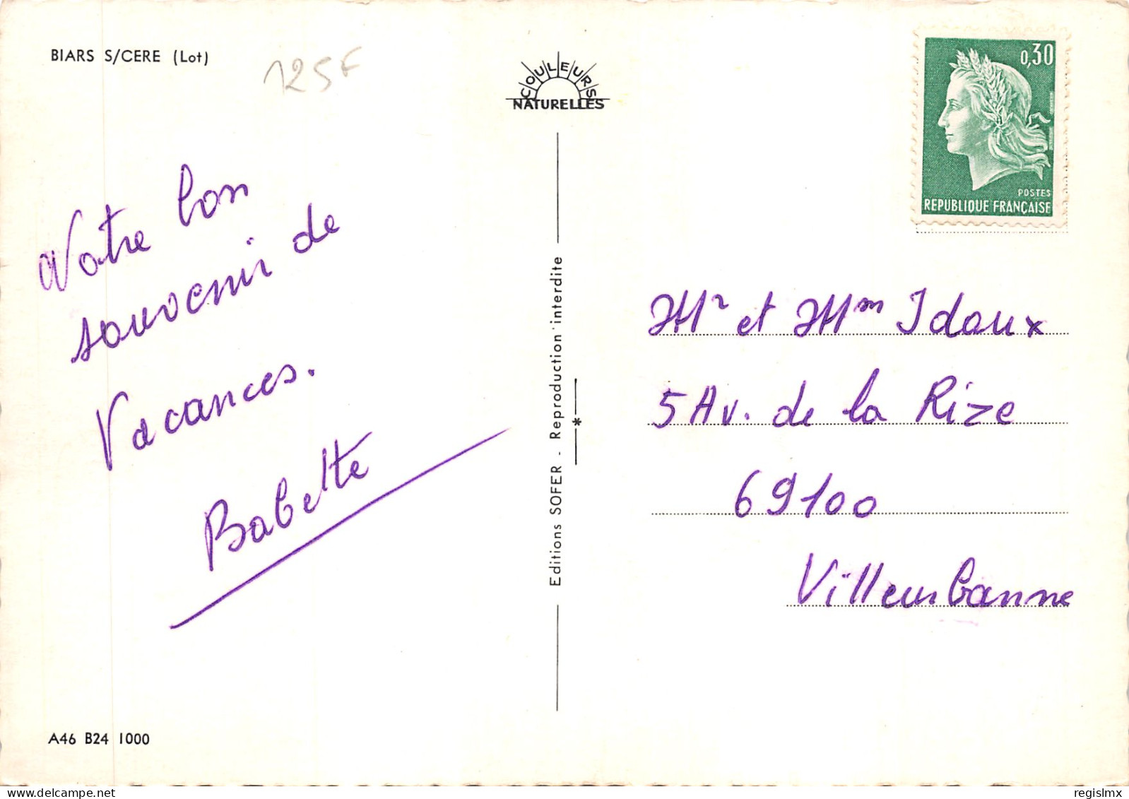 46-BIARS SUR CERE-N°T557-C/0335 - Other & Unclassified