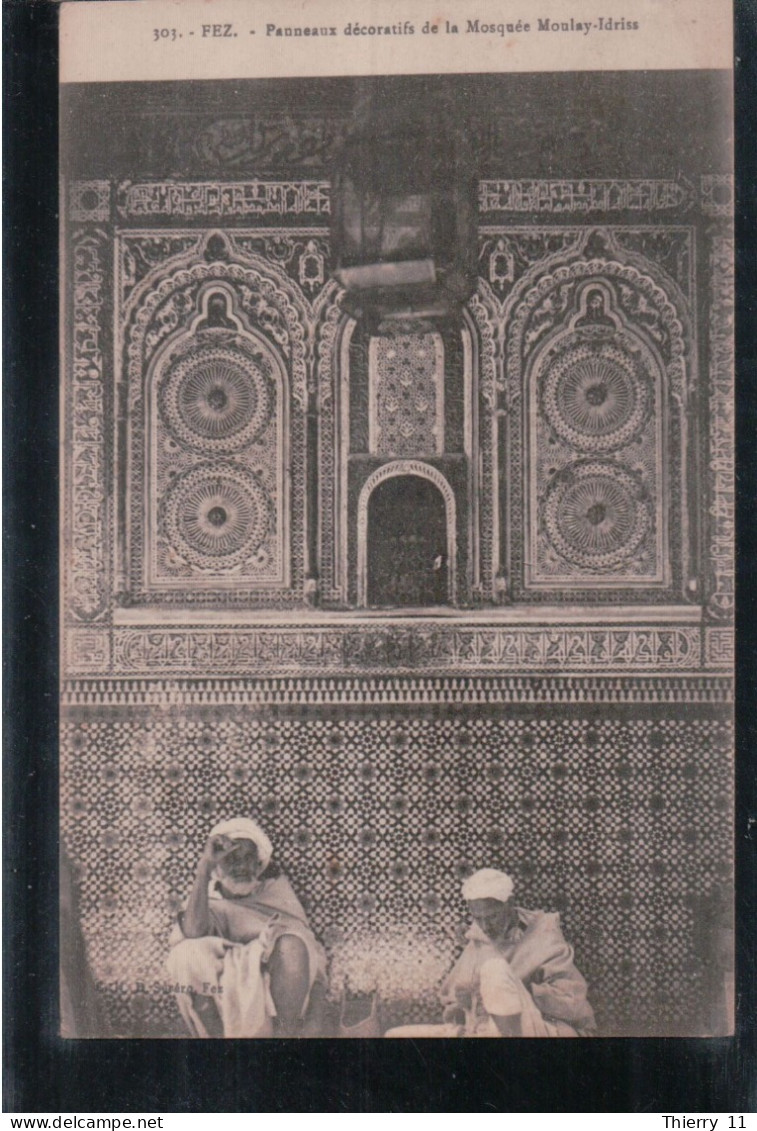 Cpa Fez Panneaux Décoratifs De La Mosquée Moulay-Idriss - Fez