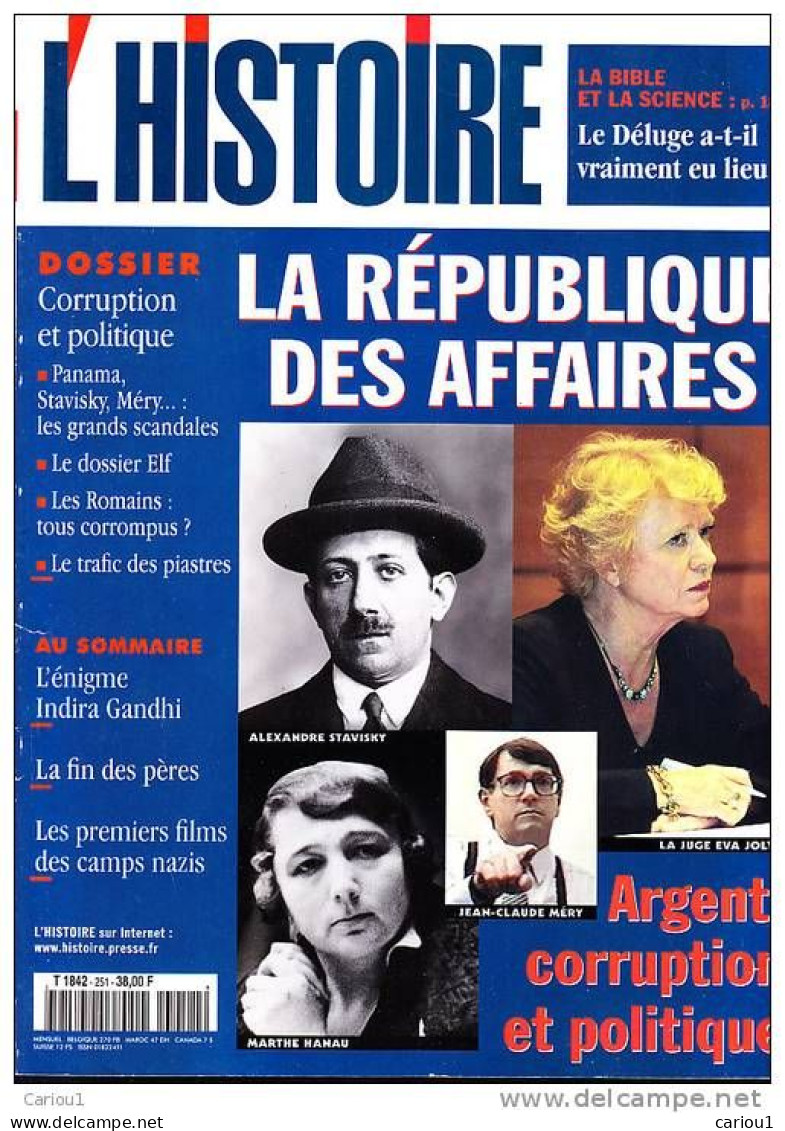 C1 L Histoire # 251 LA REPUBLIQUE DES AFFAIRES Argent Corruption Et Politique PORT INCLUS France - History