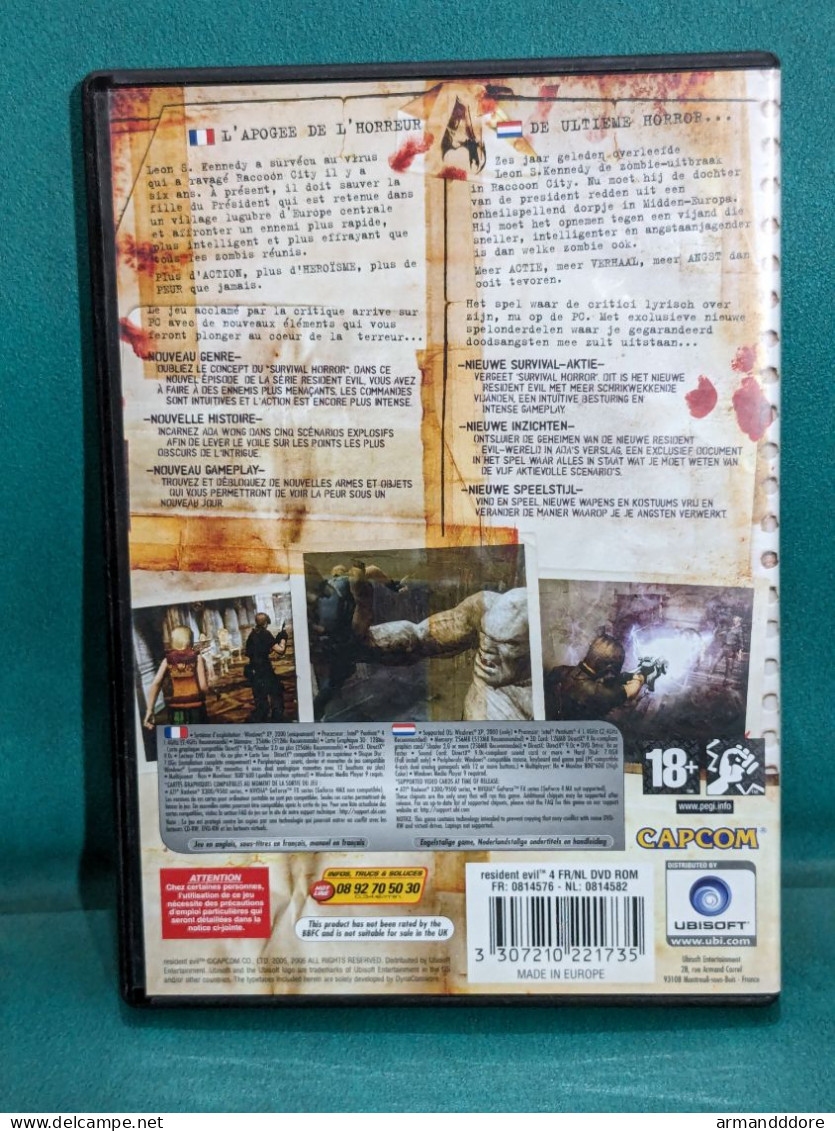 Jeu PC Dvd Rom Resident Evil 4 Ubisoft Capcom FR / NL Complet Bon Etat (voir Photos) Fonctionne Parfaitement Complet : D - PC-games